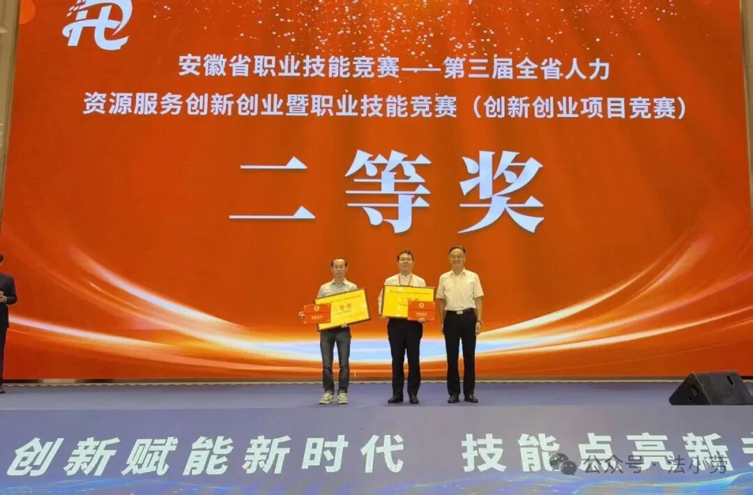会员单位喜报_祝贺“法小劳”荣获第三届安徽省人力资源服务创新创业大赛二等奖